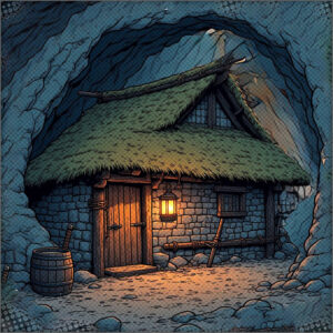 The hut in the cave