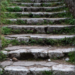 Stone stairs leading to the top