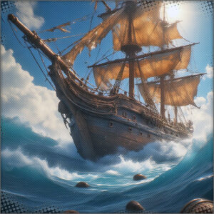 The ship was being churned