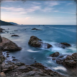 The rocky shoreline where the ship crashed