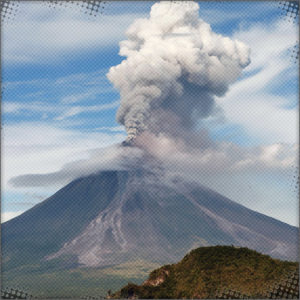 Volcano erupting hundreds of miles away