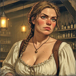 An older woman speaking broken common