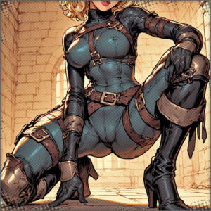 Britney sneaking along the alleyway