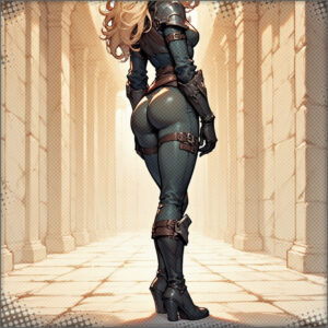 Britney standing on the ladder