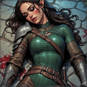 Rohlia collapses on the cobblestone