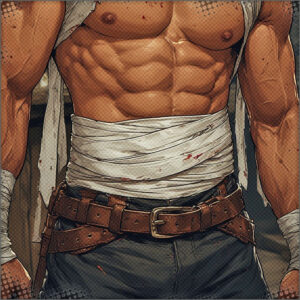 Chance getting bandaged up