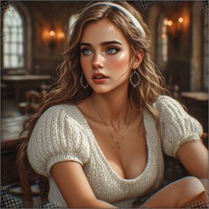 Talia looking over maps