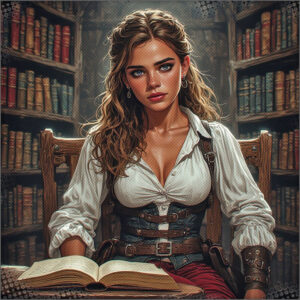 Talia reading a book