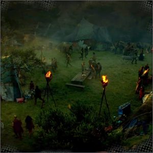 The group camps out at night