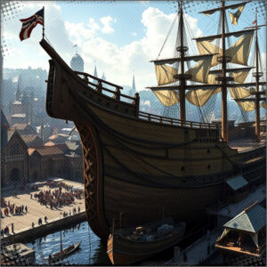 The huge boat docked