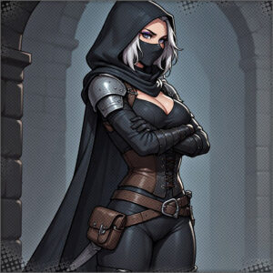 Valentine in her armor