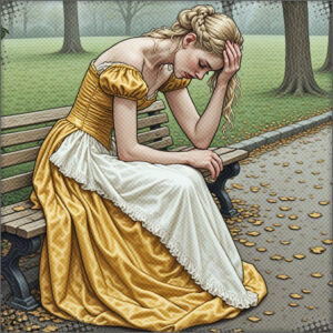 Princess Amara weeping in the Gardens