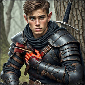 Veritaan with a bolt in him