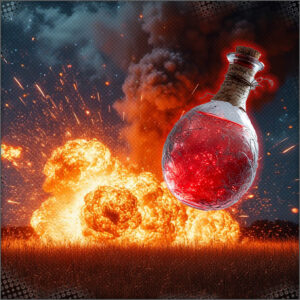The fire potion she threw.