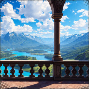 The marble balcony at Wishing Well