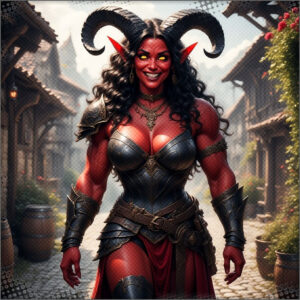 Shemrata walking, evil grin on her face