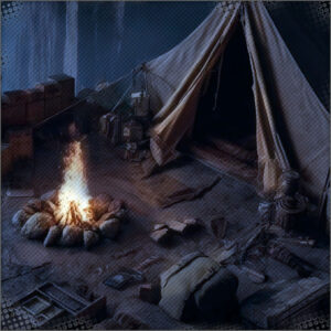 A camp by the battle ground