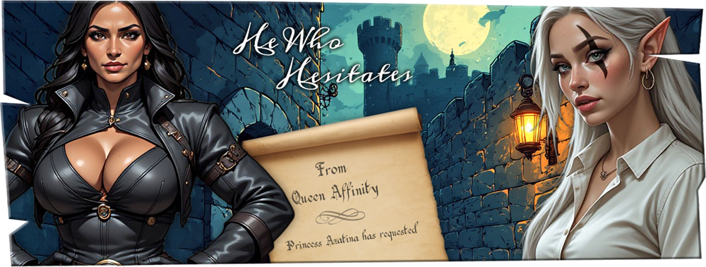 He Who Hesitates, Banner