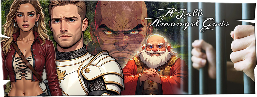 Talk Amongst Gods, banner