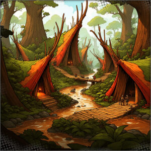 The front of the village