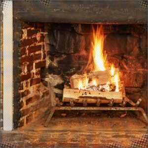 A Roaring Fireplace In The Inn