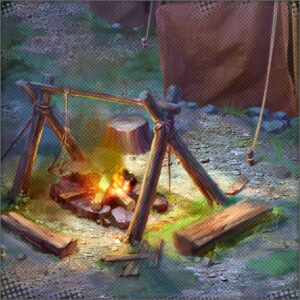 A campfire to eat around