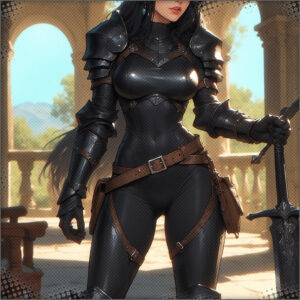 The leather outfit Enoka has on