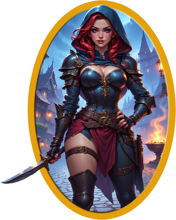 A red headed thief with a dagger