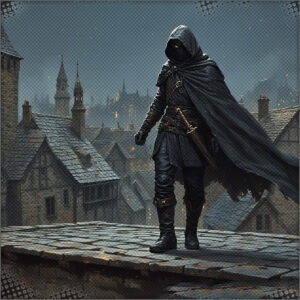 One of the hooded figures