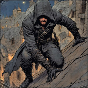 Hooded figures